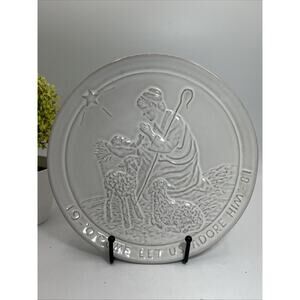 Frankoma 1981 Annual Christmas Plate • “O Come Let Us Adore Him” • vtg Pottery